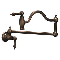 Wall Mounted Pot Filler Faucet in Tumbled Bronze