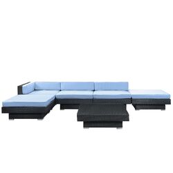 Laguna 6 Piece Sectional Seating Group in Espresso