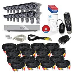 16 Channel 16 Camera DVR Security System in Silver