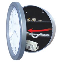 Wall Clock Safe in Silver