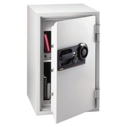 Fire Resistant Combination & Key Lock Safe in Light Gray