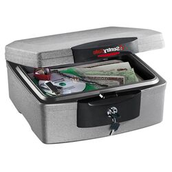 Water & Fire Resistant Key Lock Chest in Silver Gray