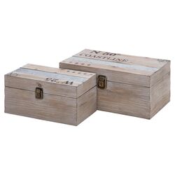 Triton 2 Piece Wood & Metal Box Set in Natural