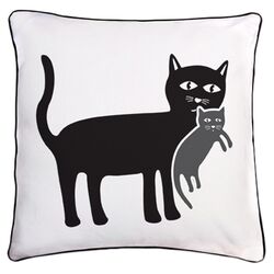 Animal Instinct Cat & Kitten Reversible Pillow