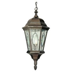 1 Light Outdoor Hanging Lantern in Brown