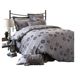 Sara 3 Piece Comforter Set in Gray