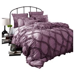 Riviera 3 Piece Comforter Set in Purple