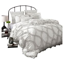 Riviera 3 Piece Comforter Set in White