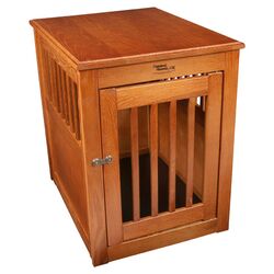End Table Pet Crate in Burnished Oak