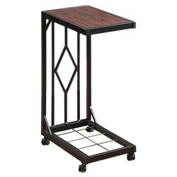 Mobile End Table in Cherry & Black