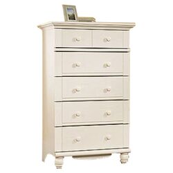 Harbor View 5 Drawer Chest in Distressed Antiqued White