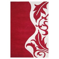 Quill Royal Red & White Rug