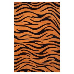 James Zebra Orange & Black Stripes 5' x 8' Rug