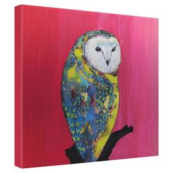 Clara Nilles Owl On Lipstick Canvas Wall Art