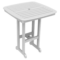 Polywood Nautical Outdoor Bar Table in White