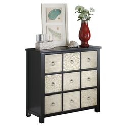 3 Drawer Accent Chest in Pewter & Cappuccino