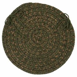 Hayward Round Braided Chair Pad in Olive (Set of 4)