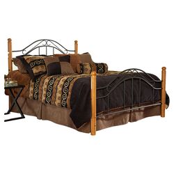 Winsloh Metal Bed in Black & Oak