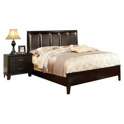 Nambie Upholstered Panel Bed in Espresso