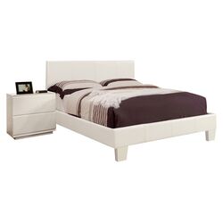 Maxwell Upholstered Platform Bed in White