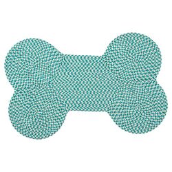 Dog Bone Houndstooth Bright Pet Mat in Turquoise