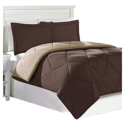 Columbine Mini King 3 Piece Comforter Set in Chocolate & Doskin