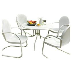 Griffith Metal 5 Piece Dining Set in White