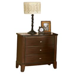 Audrey 3 Drawer Nightstand in Dark Cherry