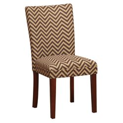 Parsons Upholstered Side Chair in Chocolate & Tan (Set of 2)