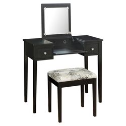 Vanity & Stool Set in Black