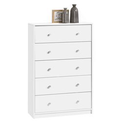 Portland 5 Drawer Chest in White