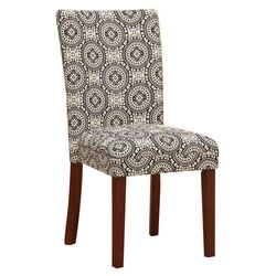 Parsons Upholstered Side Chair in Black & White