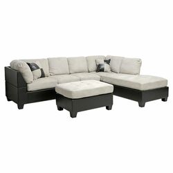 Mancini 5 Piece Sectional Set in Beige & Brown