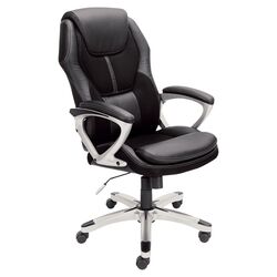 Kennedy High-Back Office Chair in Black with Arms