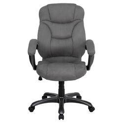 Harding High-Back Office Chair in Gray with Arms