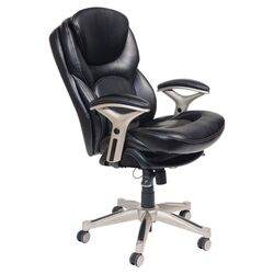 Motion Health & Wellness Mid-Back Office Chair in Black with Arms