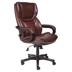 Hamilton High-Back Office Chair in Redwood Brown with Arms