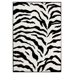 Earth Zebra Print Black & Ivory Rug