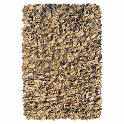 Leather Shag Beige Rug