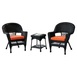 3 Piece Wicker Lounge Seating Group in Espresso I