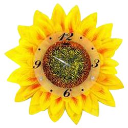 Sunflower Wall Clock in Yellow