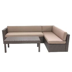 2 Piece Loveseat Group in Black with Brown Cushions