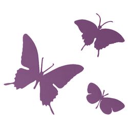 3 Piece Butterflies Wall Decor Set in Violet
