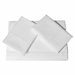 4 Piece Egyptian Cotton Sateen Sheet Set in White