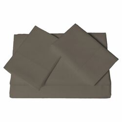 4 Piece Egyptian Cotton Sateen Sheet Set in Steel