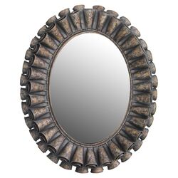 Ruffled Oval Mirror in Bronze