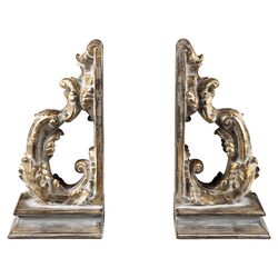 Charlotte Scroll Bookends in Gold (Set of 2)