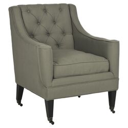 Sherman Tufted Arm Chair in Sea Mist