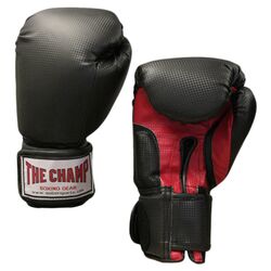 The Champ Velcro Boxing Gloves in Black (Set of 2)