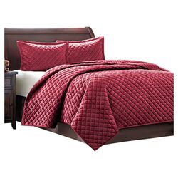 Madison 3 Piece Coverlet Set in Red